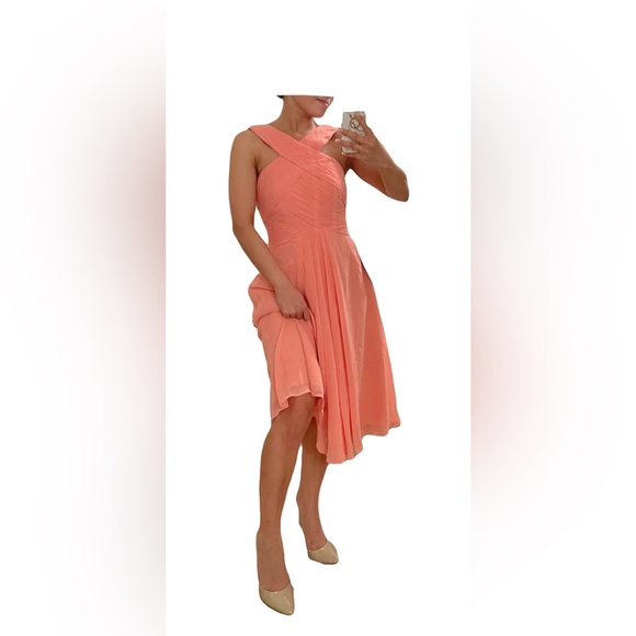 NEW WITH TAG! Azazie Amani A-line cut chiffon, pleated halter neckline A0 - Picture 2 of 9